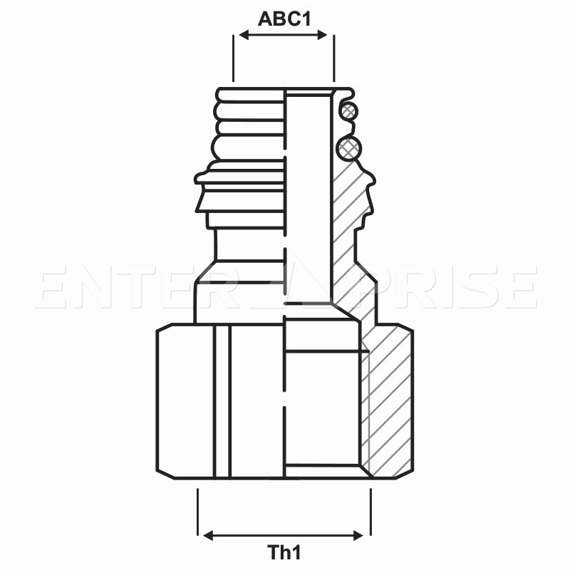 Переходник ABC System REGULAR/F16 E731F22R для грузового транспорта WABCO : 8939203662 RAUFOSS : 93150122