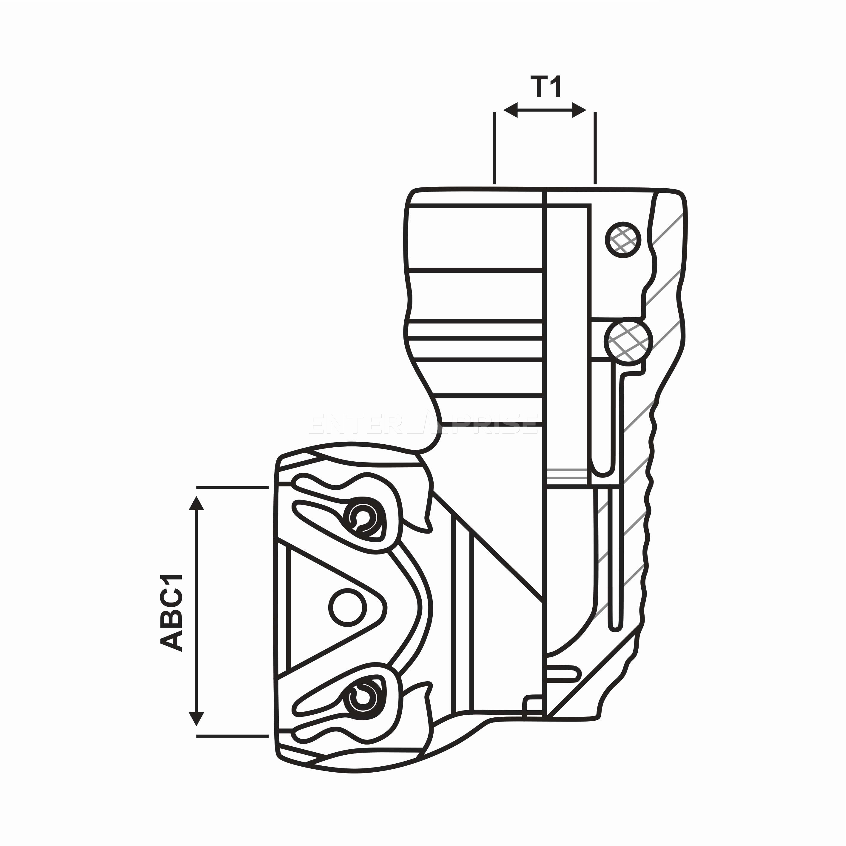 Угольник Т15 ABC System HEAVY DUTY E182T15HD для грузового транспорта RAUFOSS : 90315006 WABCO : 8939203272
