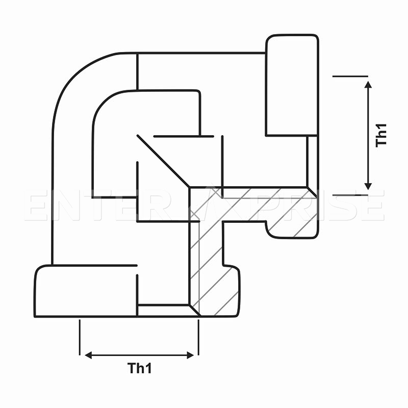 Угольник F16/F16 E432F16 для грузового транспорта WABCO : 8934010124 SIRIT : 27605 RAUFOSS : 6237862