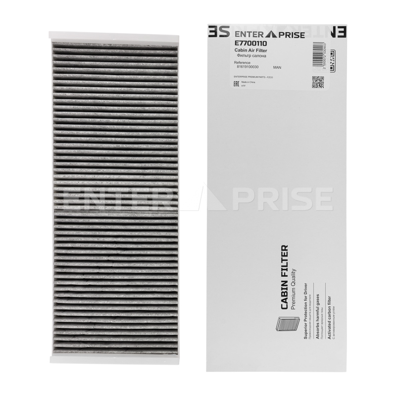 Фильтр салона E7700110 для грузового транспорта Knorr-Bremse : K129240N50 MAN : 81619100019 MAN : 81619100030