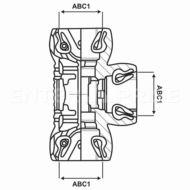 Тройник ABC System HD Т-образный E183HD для грузового транспорта WABCO : 8935030734 RAUFOSS : 92060010