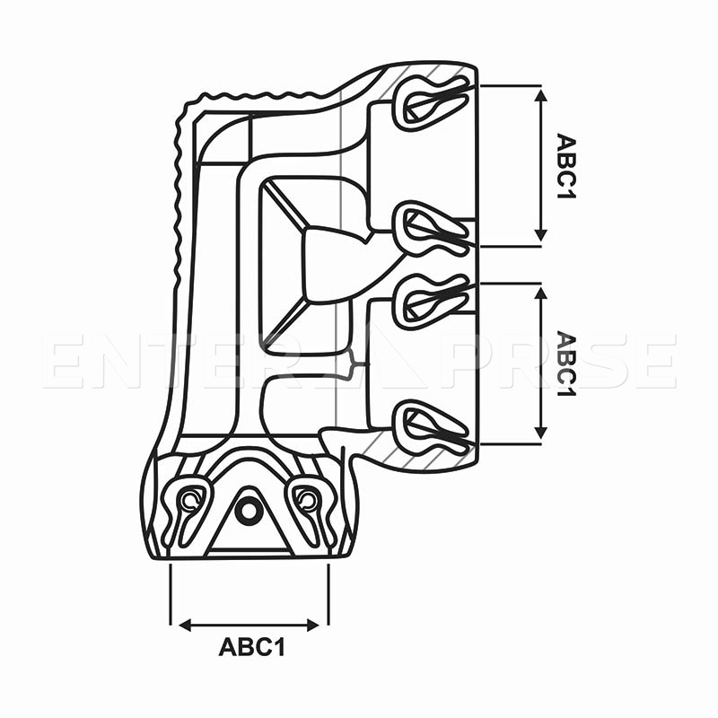 Тройник ABC System HD  F-образный E187HD для грузового транспорта WABCO : 8939977964 RAUFOSS : 92060015